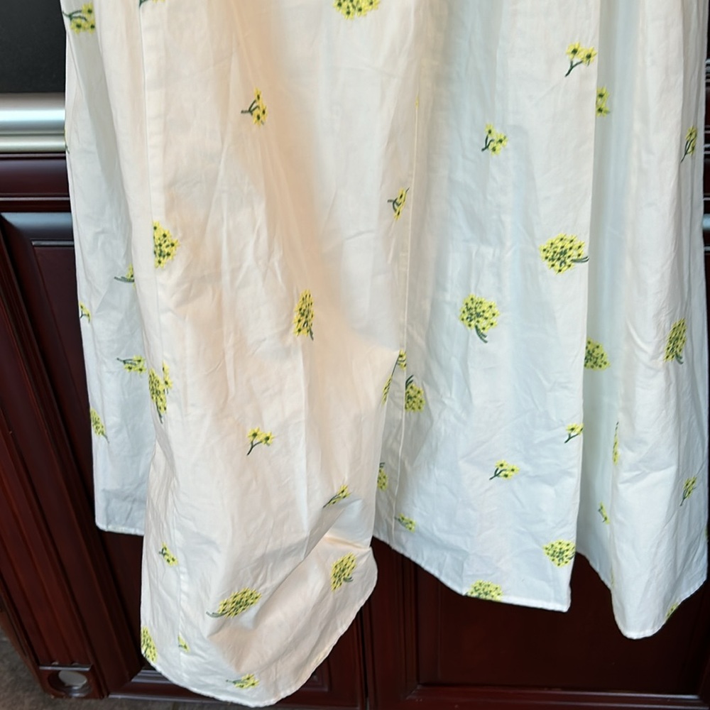 #106 - ZARA White Embroidered Poplin Long Dress -  Size Small - Picture 11 of 15